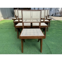Ghế Cafe Gỗ Tựa Mây Nhựa