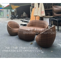 bàn ghế sofa mây nhựa sân vườn
