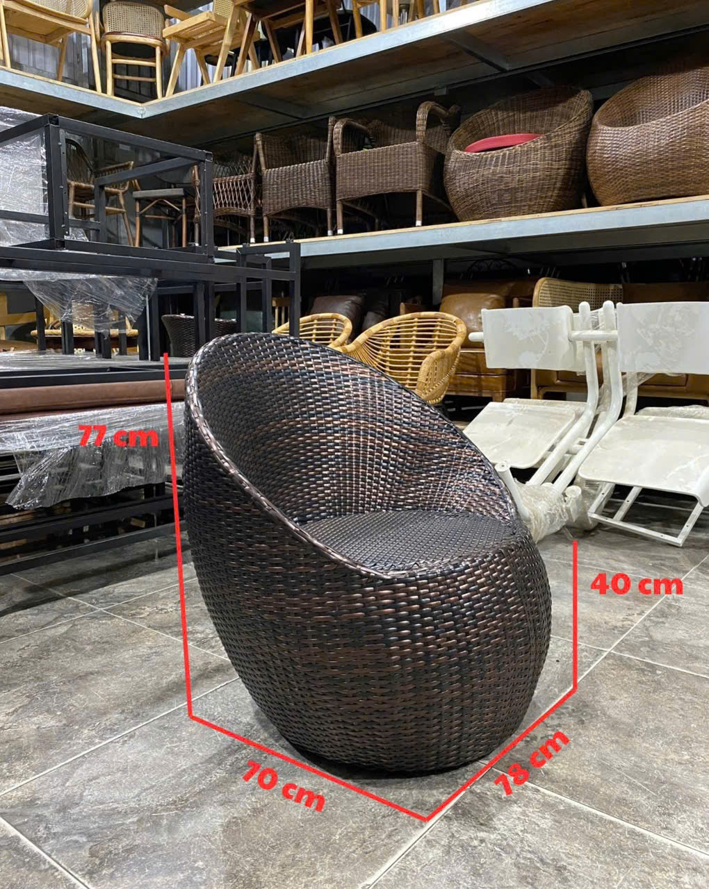 ghế sofa trứng mây nhựa