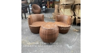 Bàn ghế sofa trứng mây nhựa